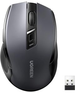 UGREEN Mouse Inalámbrico 2.4 GHz, 15M de Conexión, Ratón Ergonómico de 4000 dpi 6 Botones, Mouse Silencioso con Receptor USB, Mouse Inalámbrico para PC, Portátil, Macbook, Windows 11 10, macOS, Linux