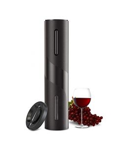 COKUNST - Abrebotellas de vino eléctrico, funciona con pilas, con cortador de aluminio, botón de un solo clic, removedor automático de sacacorchos para amantes del vino, regalo, hogar, cocina, fiesta,