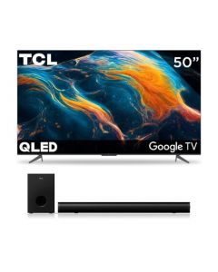 TCL Smart TV Pantalla 50" 50Q650G Google TV QLED Compatible con Alexa Barra de Sonido 2.1 ch y 200 W Potencia