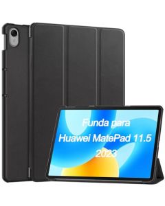 HGGWZWIF Funda para Huawei Matepad 11.5 (2023) y Huawei Matepad 11.5 PaperMatte Edition, Tablet PU+PC Carcasa con Parte Posterior de Auto-Sueño/Activación (Negro)