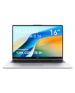 HUAWEI Laptop Thin & Light MateBook D 16 Intel 12th Core i5-12450H 16GB+512GB Win11, Type-C Fast Charging, Fingerprint, Plateado