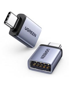 UGREEN Adaptador USB C a USB 3.0 (2 Unidades), Adaptador OTG USB C Macho a USB 3.0 Hembra Compatible con MacBook Pro, iPad, Galaxy S23, Edge, Xiaomi y Más Dispositivos Tipo C, Thunderbolt 3 4, Gris