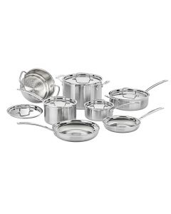 Cuisinart: MultiClad Pro - Set de utensilios y sartenes de cocina de acero inoxidable, Juego de 12 piezas