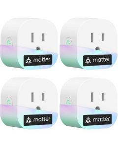 meross Matter Smart Plug Mini, fácil configuración, toma inteligente 100% privacidad, tamaño compacto, compatible con Apple Home, Alexa, Google Home con programación y temporizador, aplicación y