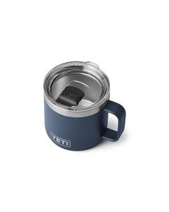 YETI Rambler Taza apilable de 14 onzas, aislada al aspiradora, acero inoxidable con tapa MagSlider, azul marino