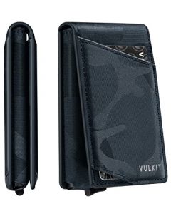 VULKIT - portafolios minimalista para hombre con tarjetero de crédito, billeteras delgadas, con bloqueo RFID, cierre magnético con caja de regalo