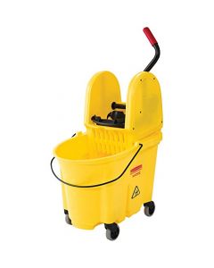 Rubbermaid Commercial Products WaveBrake 2.0 35 QT cubeta de fregona con Juego de escurridor, Amarillo