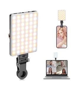 TONEOF Selfie Luz para Celular, 60 luz Led Recargable con 3 Modos de Iluminación y 10 Brillo Ajustable & Clip,2500k-9000K Regulable luz con 2000mAh de la batería para el iPhone/Tableta