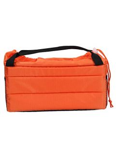 Bolsa de inserción de cámara de alta capacidad, portátil de poliéster impermeable a prueba de golpes Funda interior de cámara con tapa y asa para cámara réflex digital SLR, lentes, accesorios(naranja)