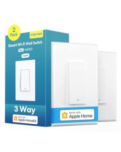 Interruptor inteligente de 3 vías, interruptor de luz inteligente Meross compatible con Apple Homekit, Siri, Alexa, Google Assistant y SmartThings, interruptor de luz WiFi de 2.4 GHz requiere cable neutro, control remoto programación