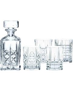 Nachtmann Highland - Juego de 5 piezas para whisky | Decantador de whisky con 4 vasos de whisky | Decantador de 50 ml y vasos de 12 onzas | vidrio transparente | Apto para lavaplatos | Fabricado en