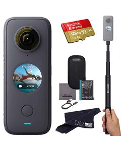 Insta360 ONE X2 360 Cámara con visualización táctil - 5.7K30 360 Video, modo de cámara frontal constante, foto de 18MP 360 + InstaPano | El paquete incluye palo invisible para selfie (120cm) y tarjeta