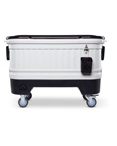 Igloo 125 Qt Party Bar Rolling Cooler with Bottle Opener and Catch Bins