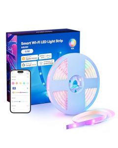 Smart LED Strip Lights Works with Apple HomeKit,16.4ft WiFi RGB Strip,Compatible with Siri,Alexa&Google and SmartThings,App Control,Color Changing Led Strips for Home,Bedroom,Kitchen,TV,Party