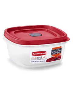 Rubbermaid - Recipiente para alimentos con tapa, Rojo, 5-Cups - Quantity 1, 1