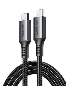 UGREEN 100W Cable USB C a USB C 2M, PD Carga Rapida 20V/5A, Cargador USB Tipo C PD Compatible con iPhone 15, Galaxy, Macbook Pro 2021/2020, MacBook Air, iPad Pro 2021, Google Pixel 6, Xiaomi, Huawei