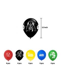 Star Birthday Party Supplies, Wars Theme Party Decorations Set include Latex Balloons, Happy Birthday Banner, Cake Topper for Star and Wars Fans Birthday Party Decorations