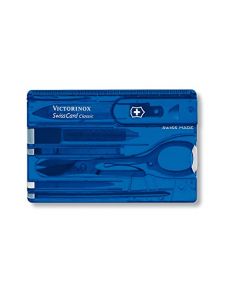 Victorinox Swiss Card, Azul Transparente, 10 Usos