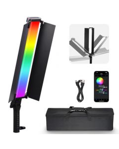 NEEWER Varita de Luz RGB con Puerta de Granero, 2.4G/App Control 360° Mezclador de Tono RGBWW Fotografía Tubo LED de Mano Barra Luz Video 2500K-10000K, CRI/TLCI97+, 18 Escenas, 4150mAh Batería, BH30S