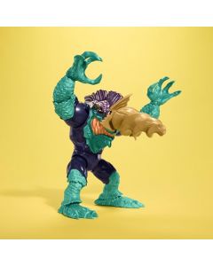 Mattel Street Sharks Slash - Figura de acción de Juguete para TV de los 90, Juguete articulado de Nostalgia de 6 Pulgadas con Piel Real, acción de mordida y Taladro