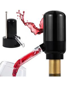 ESCLAP Aireador de vino, dispensador de vino, boquilla eléctrica para verter vino, decantador de vino inteligente con un solo botón. Bomba dispensadora de vino, el mejor regalo para los amantes del vino o uso propio. (negro, plástico ABS)