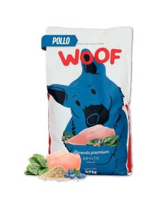 WOOF | Croquetas para Perros Adultos Sabor Pollo | Comida para Perro 100% Natural | Croqueta con Omega 3 Y 6, Biotina Y Zinc | Alimento Sin Trigo, Maíz O Soya | Bolsa con 9.9 Kg