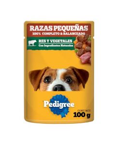 PEDIGREE Alimento Húmedo Raza Pequeña Res y Vegetales 24 Sobres