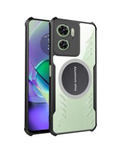 AHCSWU Funda para Motorola Moto Edge 40 Case A Prueba De Caídas, Borde TPU y Uso Rudo PC Transparente Disipación De Calor Cover, con Atracción Metálica Magnética y Protección Completa De Cámara SMX