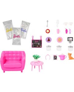 Barbie Fashion & Beauty Set de Juego Tienda de Té con 21 Piezas para narrativas para niñas de 5 años en adelante