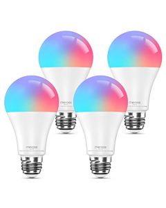 Meross - foco inteligente con Wi-Fi, compatible con Alexa y SmartThings, regulable E26 multicolor 2700K-6500K RGBWW, 810 lúmenes equivalente a 60 W, no requiere concentrador