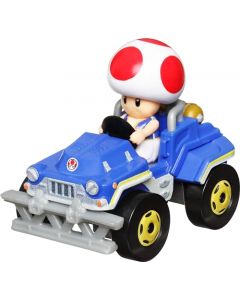 Hot Wheels Mario Kart Vehículo de Juguete Paquete de 4 con la Princesa Peach en Moto Exclusiva para niños de 3 años en adelante