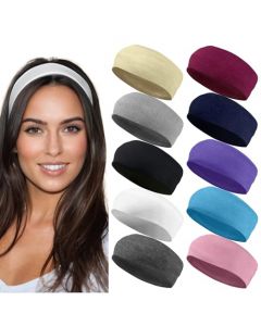 Styla Hair Paquete de 10 Diademas elásticas Antideslizantes Ideales para Deportes, Yoga, Pilates, Correr, Gimnasio, Entrenamientos, béisbol, Uso Casual, Regalos y Mucho más