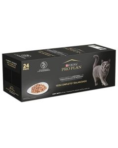 Purina Pro Plan Pouches Pouch Gato Adulto Salmón 85g, Caja con 24 piezas