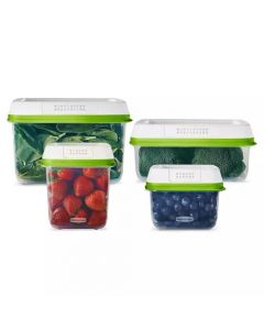 Rubbermaid FreshWorks - Contenedores de almacenamiento medianos y grandes, con tapas, juego de 8 piezas