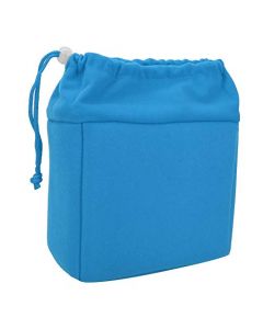 Bolsa para cámara, inserto acolchado y engrosado Funda protectora de la cámara Bolsa de almacenamiento impermeable al aire libre con cordón ajustable para cámaras y lentes DSLR(Azul claro)