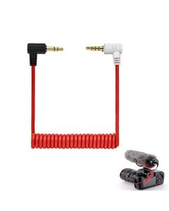 Cable Adaptador de Micrófono para Cámara, Cable Adaptador de Micrófono TRS a TRRS de 3.5mm Compatible para iPhone, Micrófono adaptador TRS a TRS de 3.5mm, Smartphone Connect Rode SC7, VideoMic (Rojo)