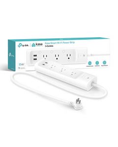 Kasa Smart Enchufe KP303, Protector de sobretensiones con 3 Tomas Inteligentes controladas Individualmente y 2 Puertos USB, Funciona con Alexa y Google Home, no Requiere concentrador, Color Blanco