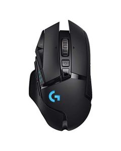 Logitech G 502 Lightspeed Ratón inalámbrico para juegos con sensor HERO 16K, compatible con PowerPlay, pesos sintonizables y Lightsync RGB - Negro (Reacondicionado)