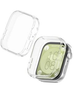 QWYJ Funda for Huawei Watch Fit 3 Case Protector de Pantalla, Marco Resistente Rasguños Suave Ligero Shockproof (2 Unidades) (Transparente+Transparente)