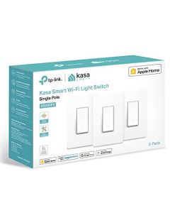 Kasa Apple HomeKit Smart Light Switch KS200P3, Single Pole, Neutral Wire Required, 2.4GHz Wi-Fi Light Switch Works with Siri, Alexa and Google Home, UL Certified, No Hub Required, White, 3-Pack