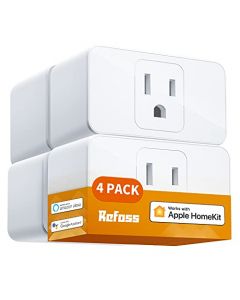 Enchufe Inteligente Apple Homekit Smart Plug 4 Pack – Refoss Smart WiFi Outlet funciona con Apple HomeKit, Alexa, Google Assistant, Siri, temporizador y control remoto APP, 15 A