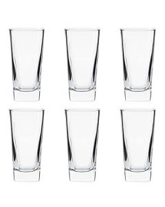 Borgonovo Palladio - Juego De 6 Vasos De Vidrio De 320 Ml. Vaso Transparente Cristal Elegantes para Restaurantes, Fiestas, Té, Helado, Cerveza, Jugo, Cóctel, Limonada Set 6 piezas