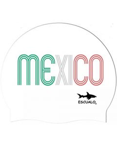 escualo Gorra para Natacion Unisex Adulto Modelo Mexico Tricolor (Silicon) Impermeable, Unitalla, Color Blanco