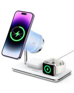 UGREEN Qi2-Certificado Cargador Inalámbrico MagSafe 25W 3-en-1, 15W Carga Rápida para iPhone15/14/13/12 MagSafe Series, Estación de Carga Compatible con Apple Watch, AirPods Series (Sin Adaptador AC)