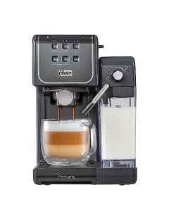 Oster Cafetera PrimaLatte Touch, con un Panel Táctil con Funciones Automáticas para Espresso, Cappuccino, y Latte, de 19 Bares de Presión, con Barra de Progreso, Color Gris, BVSTEM6801M-013