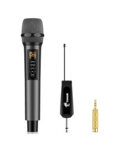 Micrófonos inalámbricos con Eco, Agudos, Bajos, TONOR Micro de Mano Dinámico, Karaoke Sistema de Mic con Receptor para Karaoke, KTV doméstico, DJ Boda, Fiesta, 30 UHF Frecuencias Ajustables, 60M TW515