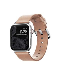 NOMAD - Correa Moderna para Apple Watch de 40 mm y 38 mm (Piel Natural), Color Plateado