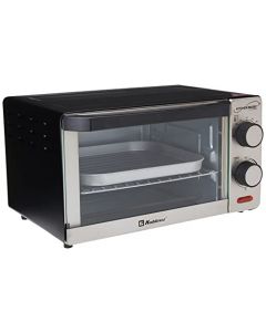 Koblenz Horno Tostador Eléctrico Koblenz de 4 Rebanadas, 10 Litros, Timer de 15 Minutos, Asa, Gratina, Dora, Tuesta y Calienta, 1000 W, 2 Accesorios, Acero Inoxidable (HKM-1000)