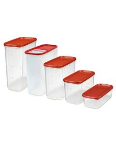 Rubbermaid - Contenedores modulares de almacenamiento de alimentos con tapas, 10 piezas, transparente