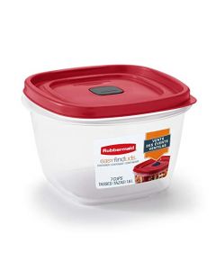 Rubbermaid - Recipiente para alimentos con tapa, Rojo, 7-Cups - Quantity 1, 1